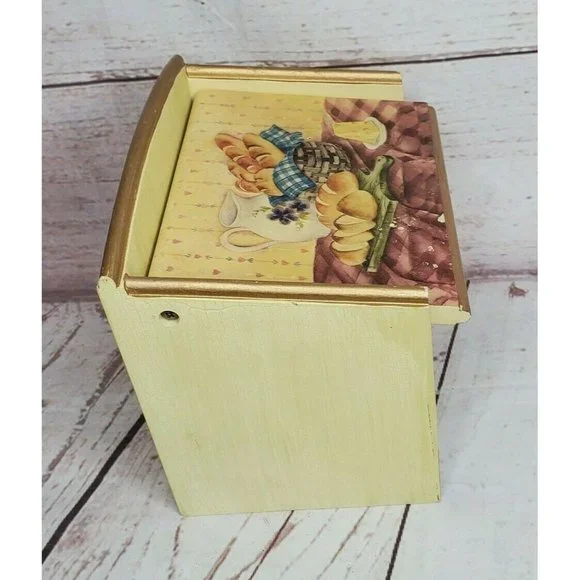 Anister Gift Inc Wooden Storage Open & Close Lid Mini Storage Box Kitchen Décor